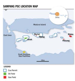 Map of the Sampang production-sharing contract offshore Indonesia. Map of the Sampang production-sharing contract offshore Indonesia.