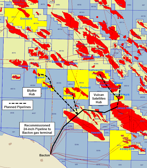 Independent Oil and Gas’ licences and recommissioned Thames gas pipeline (PL370).