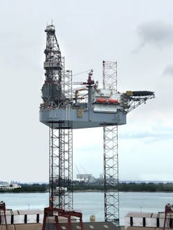 Keppel FELS has delivered the jackup ENSCO 123 to Ensco Rowan plc, a harsh environment rig that will work initially in the UK North Sea. Keppel FELS has delivered the jackup ENSCO 123 to Ensco Rowan plc, a harsh environment rig that will work initially in the UK North Sea.
