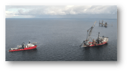 Pipelay of the new 26-in. by-pass pipeline in early 2018. The pipeline will ensure export from Southern oil fields during shutdown. Pipelay of the new 26-in. by-pass pipeline in early 2018. The pipeline will ensure export from Southern oil fields during shutdown.