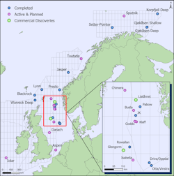 High impact exploration wells in northwest Europe in 2019. High impact exploration wells in northwest Europe in 2019.