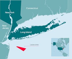 The Empire Wind site extends 15-30 mi (24-38 km) southeast of Long Island, spans 80,000 acres, and covers water depths between 65 and 131 ft (20 and 40 m). The Empire Wind site extends 15-30 mi (24-38 km) southeast of Long Island, spans 80,000 acres, and covers water depths between 65 and 131 ft (20 and 40 m).