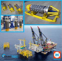 The company will supply 18 LiftLOK ball and taper lifting connectors to lift 30-in. diameter conductors during removal of a jacket in a single lift operation. The company will supply 18 LiftLOK ball and taper lifting connectors to lift 30-in. diameter conductors during removal of a jacket in a single lift operation.