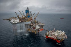The accommodation rig Safe Boreas at the Mariner complex in the UK northern North Sea.