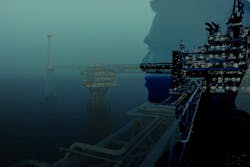 The Sleipner platform in the North Sea. The Sleipner platform in the North Sea.