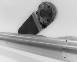 The Slim Battery-powered Conveyor is claimed to be the smallest diameter downhole tractor ever developed. The Slim Battery-powered Conveyor is claimed to be the smallest diameter downhole tractor ever developed.
