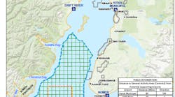 The area to be surveyed is in the lower Cook Inlet, west of Kachemak Bay.