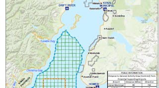 The area to be surveyed is in the lower Cook Inlet, west of Kachemak Bay.