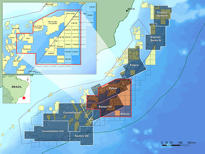 Map showing location of CGG’s Nebula 3D survey offshore Brazil.