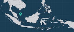 Location of the Duyung production-sharing contract in the West Natuna basin offshore Indonesia.
