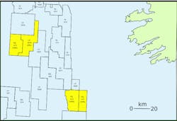Frontier exploration license 2/13 is on the west flank of the South Porcupine basin offshore western Ireland.