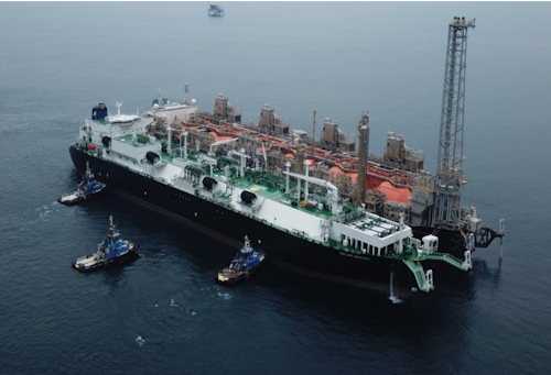 The FLNG Hilli Episeyo and FSRU Golar Nanook offshore Cameroon.