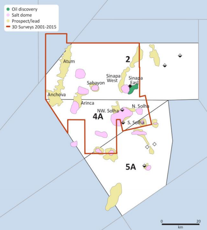 Discovery, prospects, and leads offshore Guinea-Bissau.