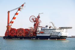 The Saipem Constellation is an ultra-deepwater rigid and flexible pipelay, heavy lift, and construction DP-3 vessel.