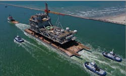The platform decks for the Leviathan development have sailed from the Gulf Coast fabrication yard for Israel.
