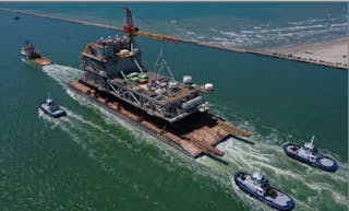 The platform decks for the Leviathan development have sailed from the Gulf Coast fabrication yard for Israel.