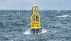 The PB3 PowerBuoy at Premier Oil’s Huntington field in the UK central North Sea. The PB3 PowerBuoy at Premier Oil’s Huntington field in the UK central North Sea.