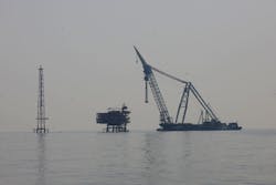 Phase 14 of the South Pars gas field in the Persian Gulf. Phase 14 of the South Pars gas field in the Persian Gulf.
