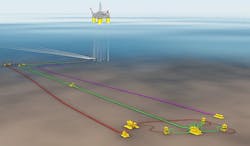 PowerNap subsea tieback layout. PowerNap subsea tieback layout.