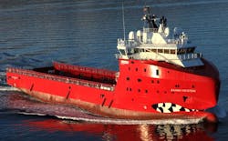 The Skandi Feistein is a large platform supply vessel built in Norway in 2011.