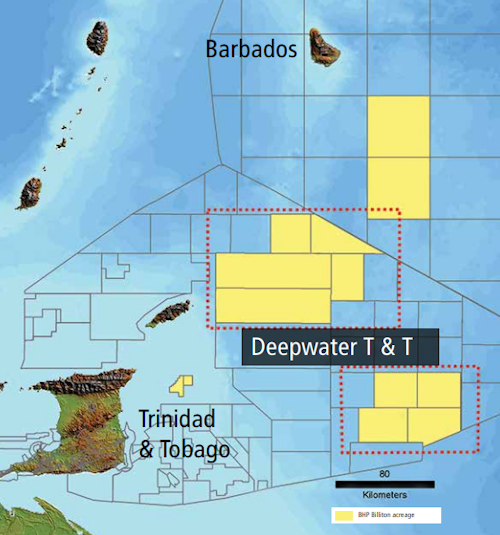The company's deepwater acreage off Trinidad and Tobago.