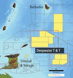 The company&apos;s deepwater acreage off Trinidad and Tobago.