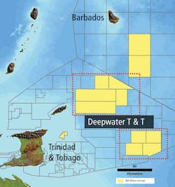 The company's deepwater acreage off Trinidad and Tobago. The company's deepwater acreage off Trinidad and Tobago.