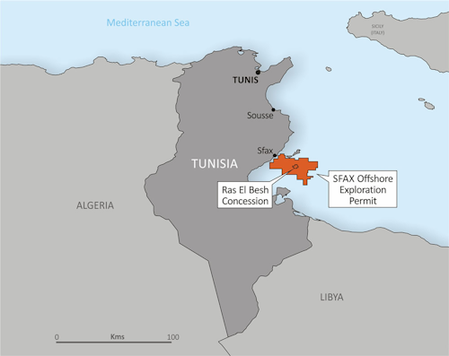 The Salloum West oil prospect is on Tunisia’s Sfax Offshore exploration permit.