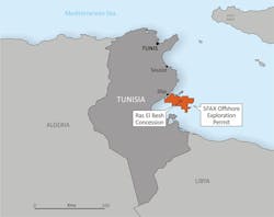 The Salloum West oil prospect is on Tunisia&rsquo;s Sfax Offshore exploration permit.