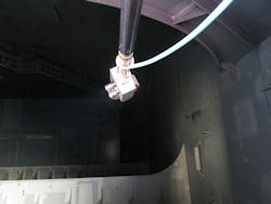 Camera deployment for inspection in confined space offshore. Camera deployment for inspection in confined space offshore.