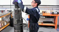 Temporary Abandonment Cap Test Tool is prepared for shipment in the workshop.