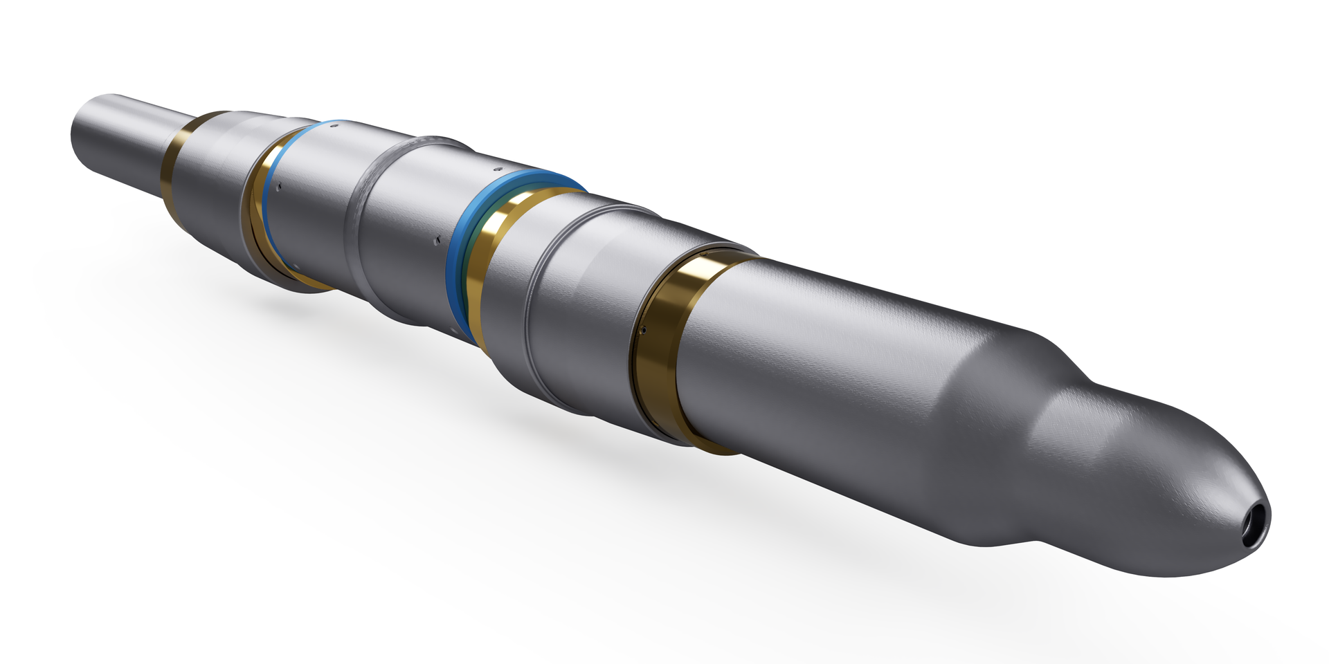 The Casing Cement Breaker works using pressure and rotation to manipulate the existing casing in the well.