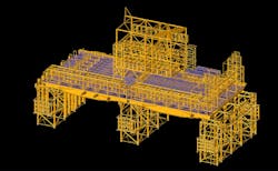 SACS modeling of platform structure. SACS modeling of platform structure.