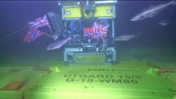The Utgard gas and condensate field development involved drilling two wells from a subsea template on the Norwegian side tied back to the Sleipner field via a pipeline and an umbilical. The Utgard gas and condensate field development involved drilling two wells from a subsea template on the Norwegian side tied back to the Sleipner field via a pipeline and an umbilical.