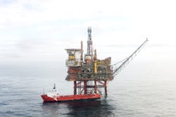 The Beryl Bravo platform in the UK northern North Sea. The Beryl Bravo platform in the UK northern North Sea.