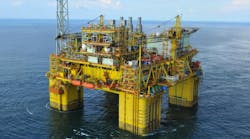 The Gumusut-Kakap Semi FPS has a rated production capacity of 165,000 b/d. The Gumusut-Kakap Semi FPS has a rated production capacity of 165,000 b/d.