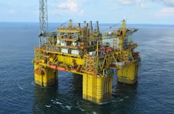 The Gumusut-Kakap Semi FPS has a rated production capacity of 165,000 b/d. The Gumusut-Kakap Semi FPS has a rated production capacity of 165,000 b/d.