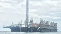 The FLNG Hilli Episeyo and FSRU Golar Nanook alongside offshore Cameroon.