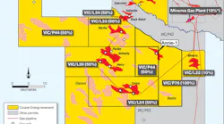 Permits in the Otway basin offshore Victoria.