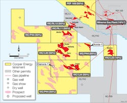 Annie is between the producing Henry (15 km west) and depleted Minerva (11 km east) gas fields.