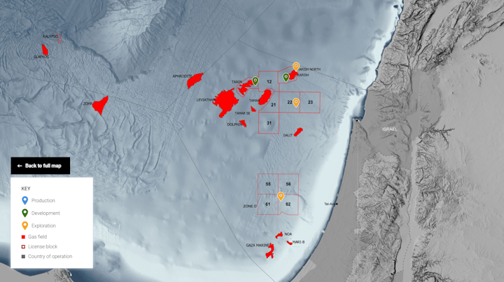 The company’s interests offshore Israel.
