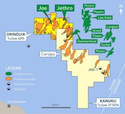 Joe is the second discovery on the Orinduik block offshore Guyana.