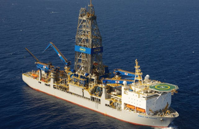 The drillship Noble Tom Madden drilled the Tripletail oil discovery well offshore Guyana.