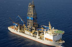 The drillship Noble Tom Madden drilled the Tripletail oil discovery well offshore Guyana. The drillship Noble Tom Madden drilled the Tripletail oil discovery well offshore Guyana.