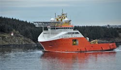 The anchor handling tug supply vessel Normand Prosper will support Total’s next planned drilling campaign in block 11B/12B offshore South Africa. The anchor handling tug supply vessel Normand Prosper will support Total’s next planned drilling campaign in block 11B/12B offshore South Africa.