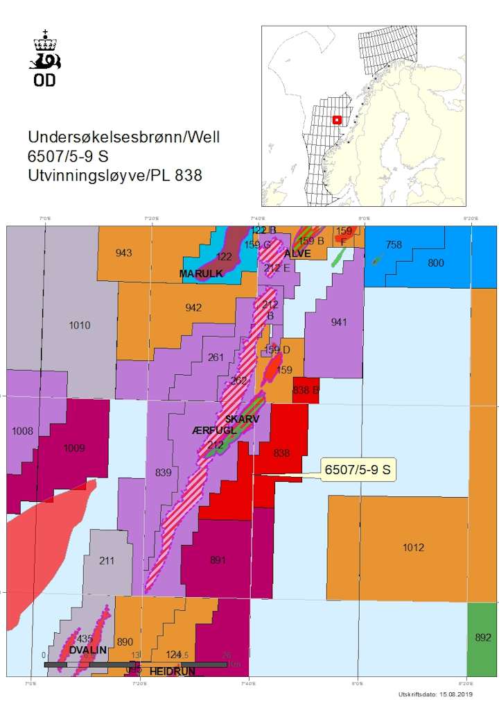 Location of well 6507/5-9S on the Shrek prospect offshore Norway.