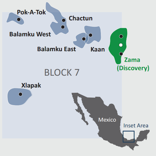 Block 7 is in the Sureste basin offshore Mexico.