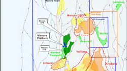 Location of the Inthanin, Krissana, and Yothaka prospects in the Gulf of Thailand.