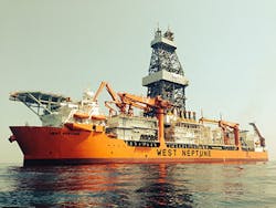 The ultra-deepwater drillship West Neptune is under contract to LLOG in the US Gulf of Mexico.