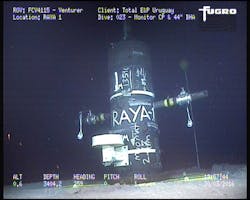 The Raya X-1 wellhead. The Raya X-1 wellhead.